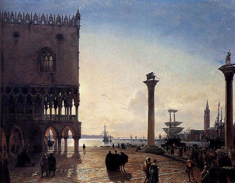 Friedrich Paul Nerly Piazza San Marco At Night